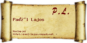Paál Lajos névjegykártya